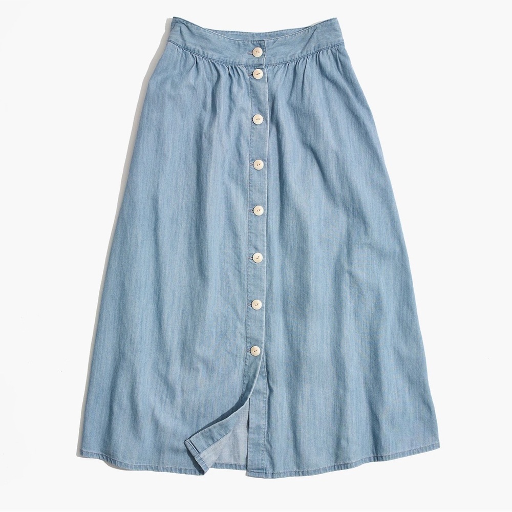 NWT Madewell Palisade Button-Front Midi Skirt size 8